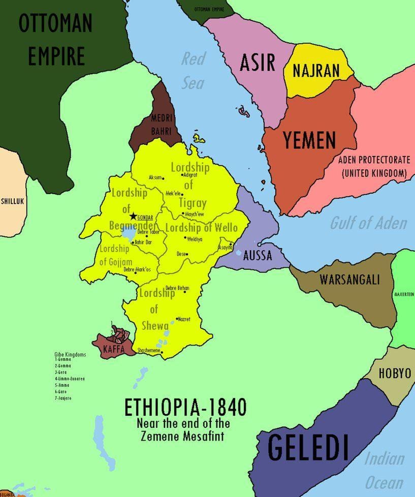 карта Етиопије царства