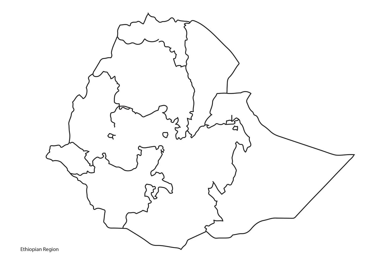 празна мапа Етиопији