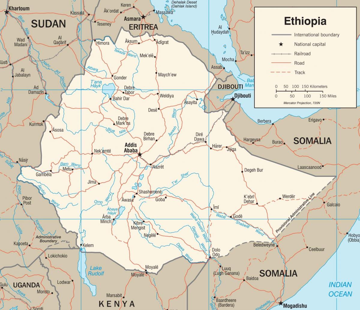 нови Етиопији мапи