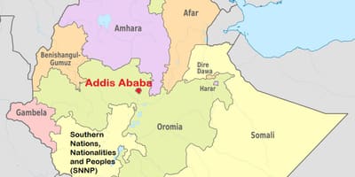 Адис абеба, Етиопија на мапи света 