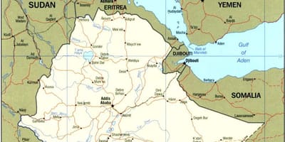 Географска карта Етиопији