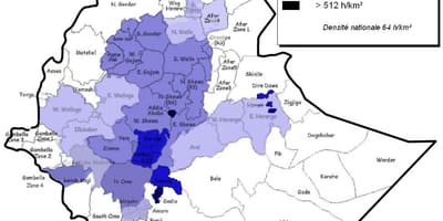Густина насељености Етиопији мапи