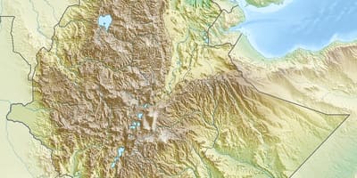 Карта Етиопије планине