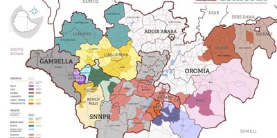 Карта Етиопији кафе