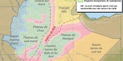 Карта Етиопији климе