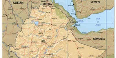 Мапа сајта Эфиопским агенцијом за картографију 