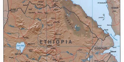 Карта Северној Етиопији