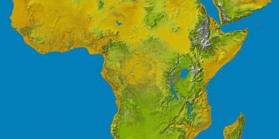 Карта Етиопски висоравни на свету