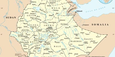 Политичка карта Етиопији