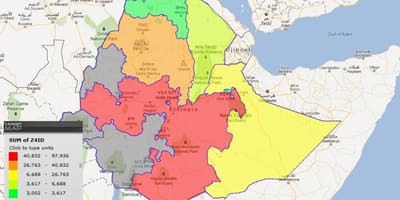 Покрајина Етиопији мапи